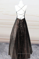 Lace Up Back Semi Formal Prom Dresses Sequins Ball Gown